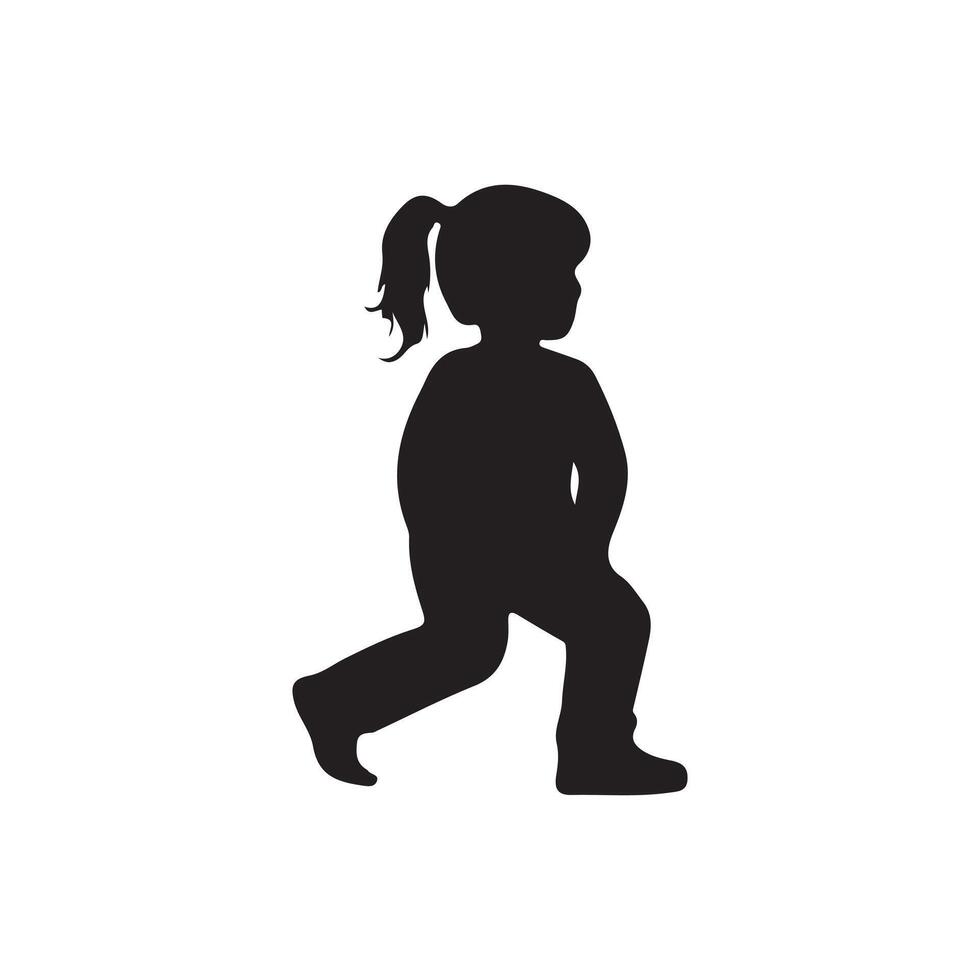 A little girl is walking forward vector