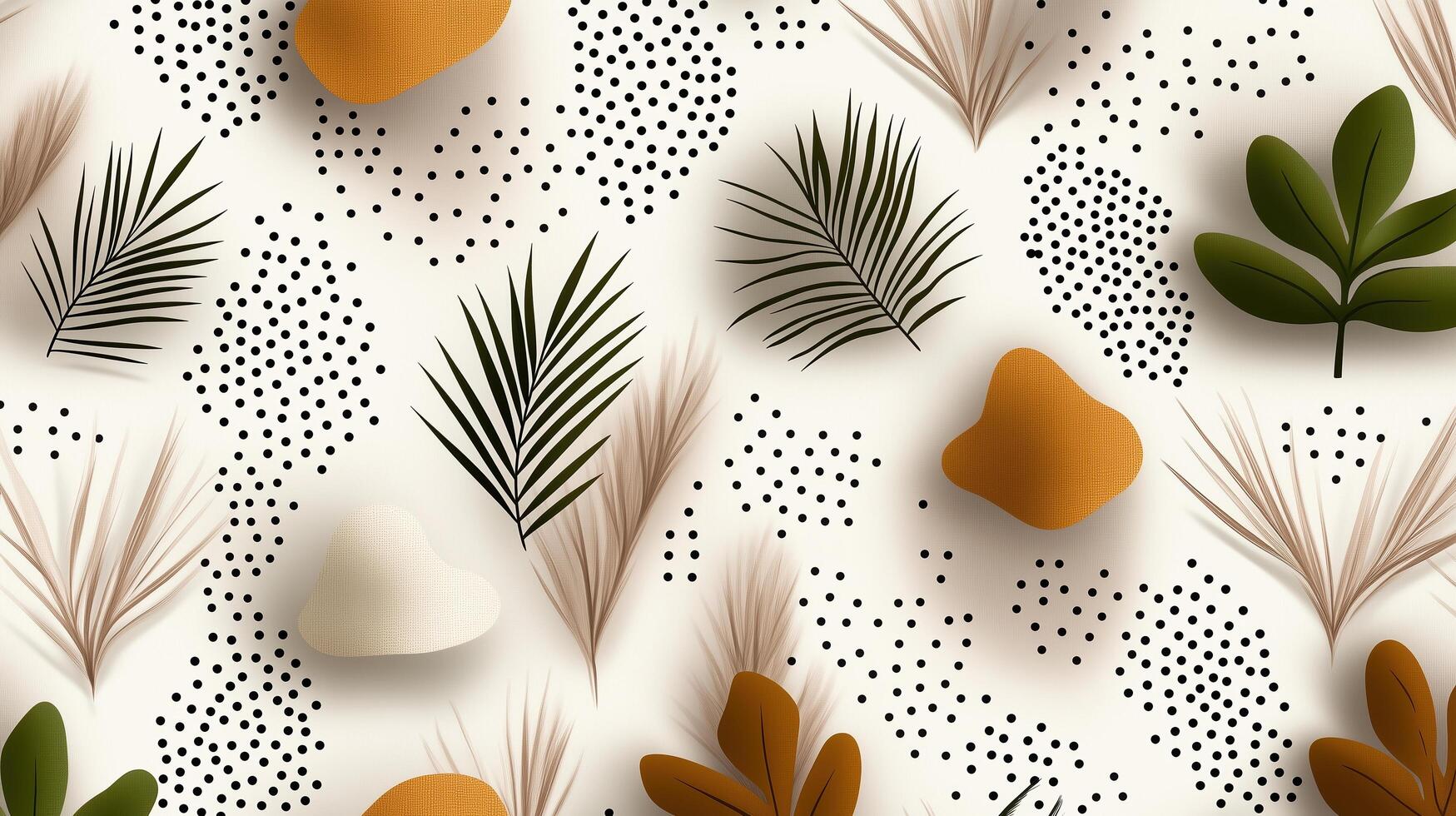 Modern abstract floral patterns with earthy tones and textures photo