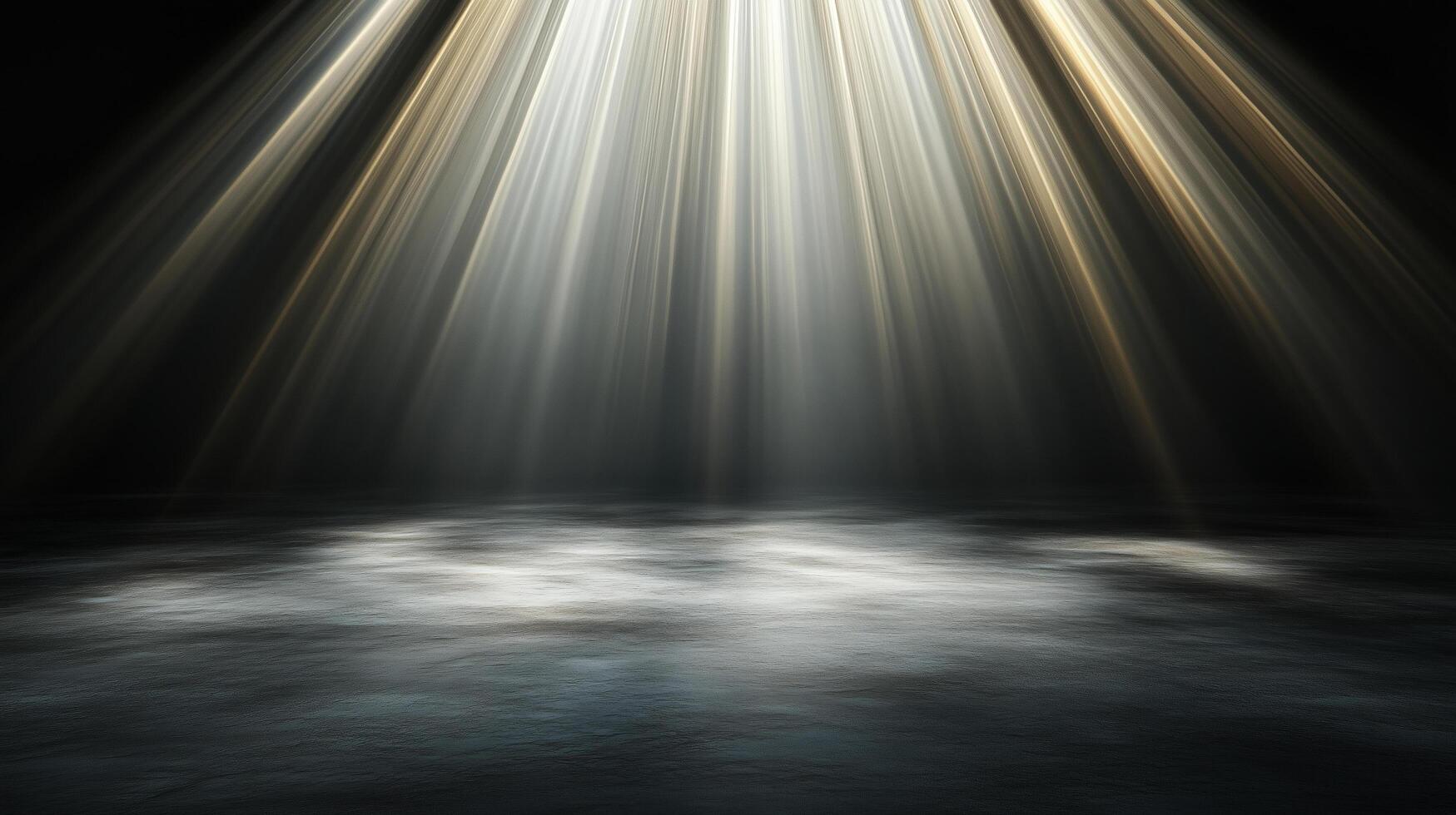 Radiant light beams illuminate dark space, creating serene atmosphere photo