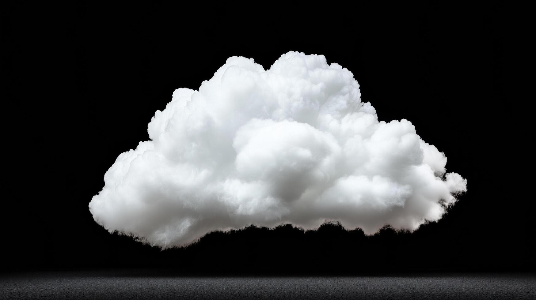 High resolution image of isolated white cloud on black background photo