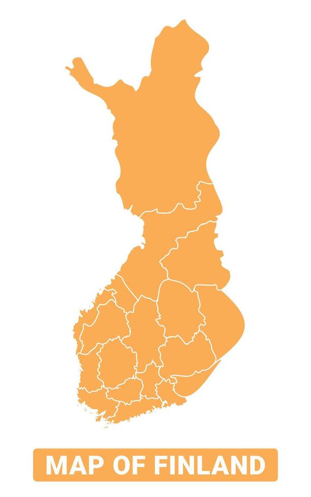 Finland country orange map simple flat border outline illustration vector