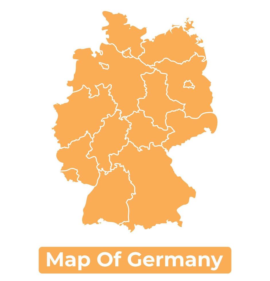 Germany country orange map simple flat border outline illustration vector