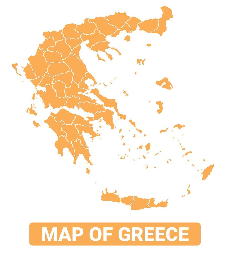 Greece country orange map simple flat border outline illustration vector