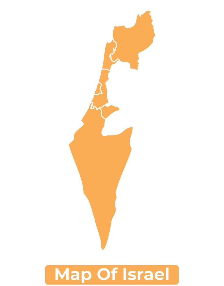 Israel country orange map simple flat border outline illustration vector