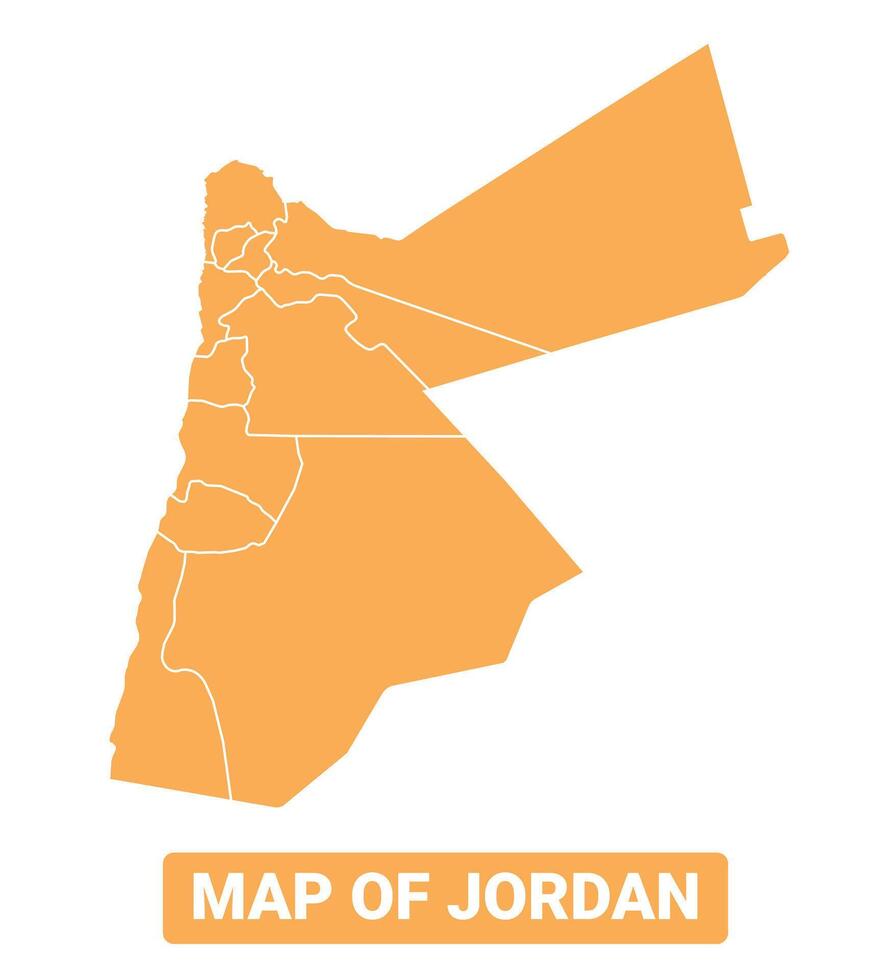Jordan country orange map simple flat border outline illustration vector