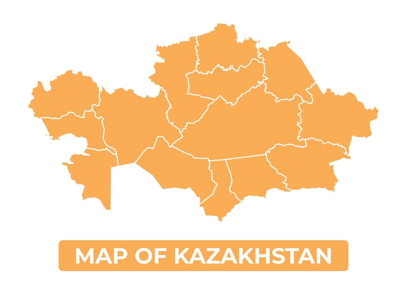 Kazakhstan country orange map simple flat border outline illustration vector