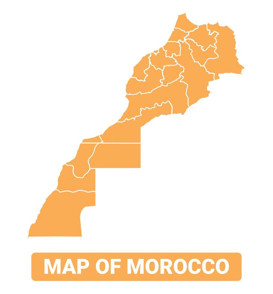 Morocco country orange map simple flat border outline illustration vector
