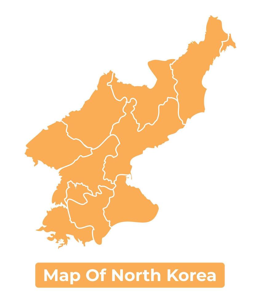 North Korea country orange map simple flat border outline illustration vector