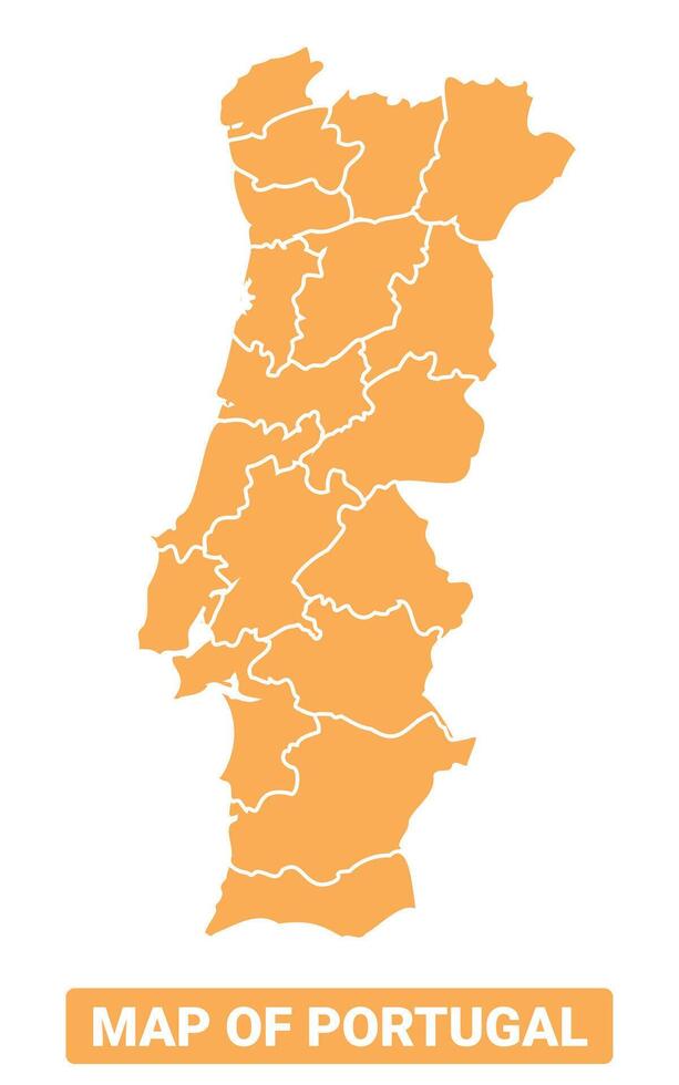 Portugal country orange map simple flat border outline illustration vector