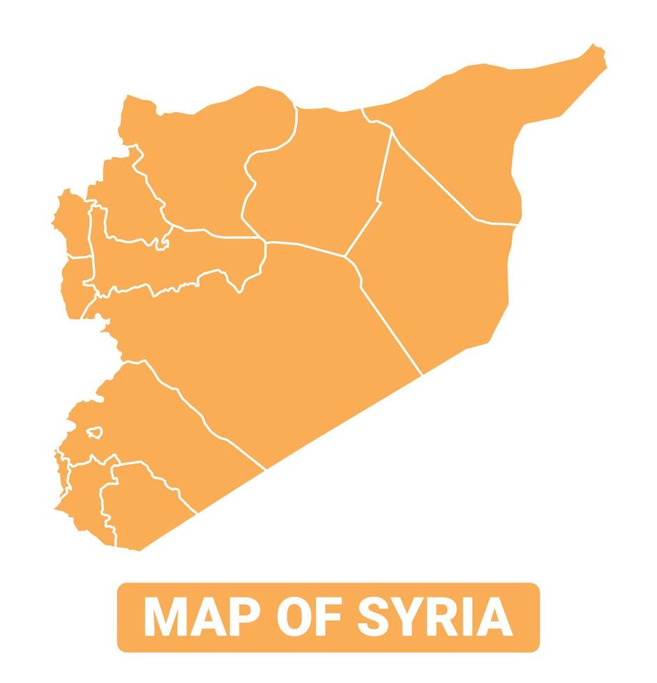 Syria country orange map simple flat border outline illustration vector