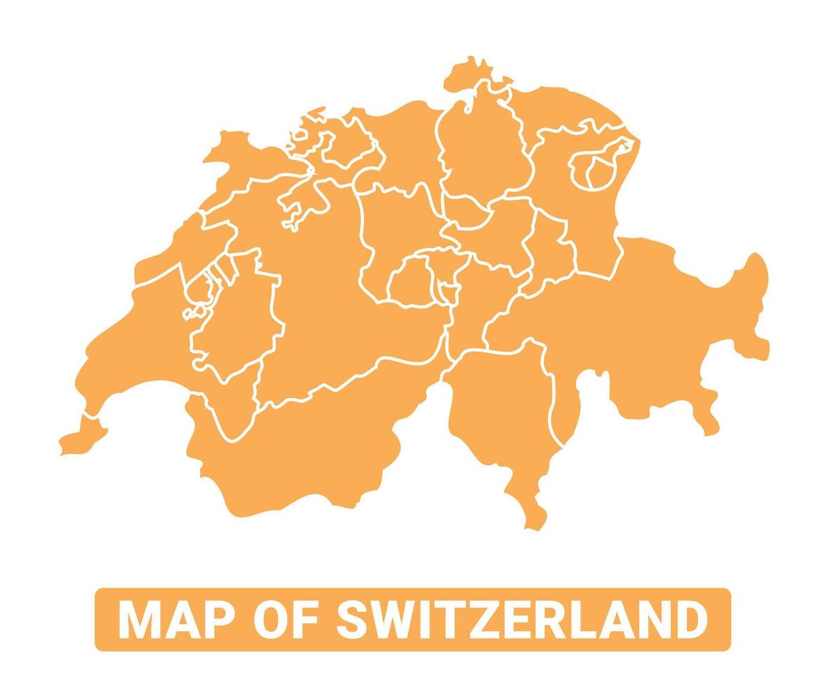 Switzerland country orange map simple flat border outline illustration vector