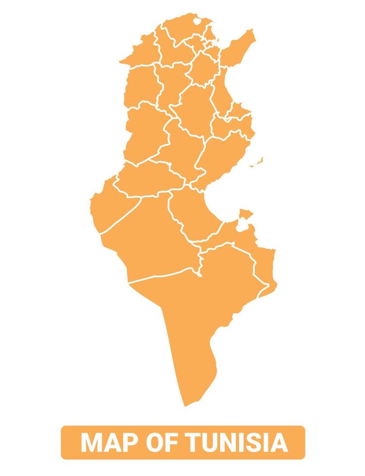 Tunisia country orange map simple flat border outline illustration vector
