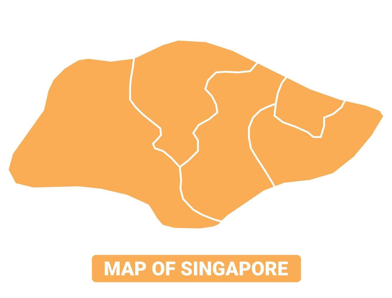 Singapore country orange map simple flat border outline illustration vector