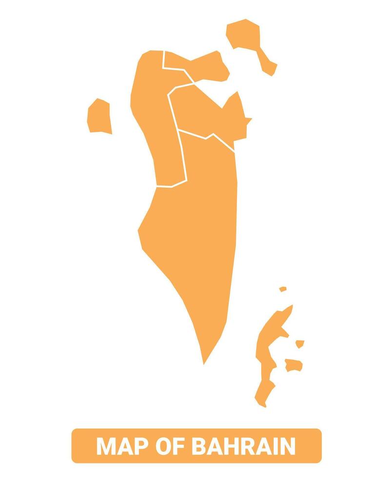 Bahrain country orange map simple flat border outline illustration vector