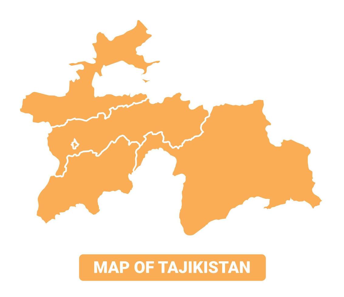 Tajikistan country orange map simple flat border outline illustration vector