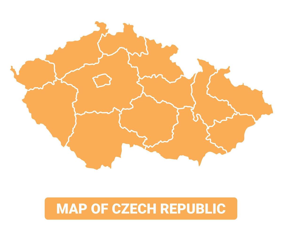 Czech Republic country orange map simple flat border outline illustration vector