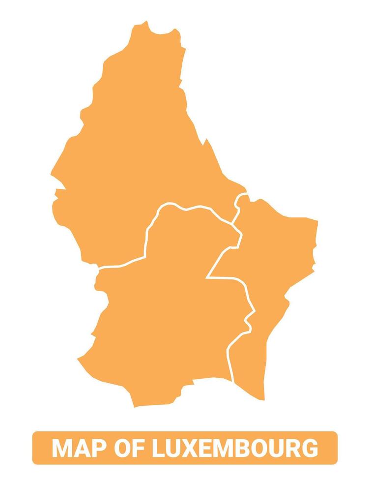 Luxembourg country orange map simple flat border outline illustration vector