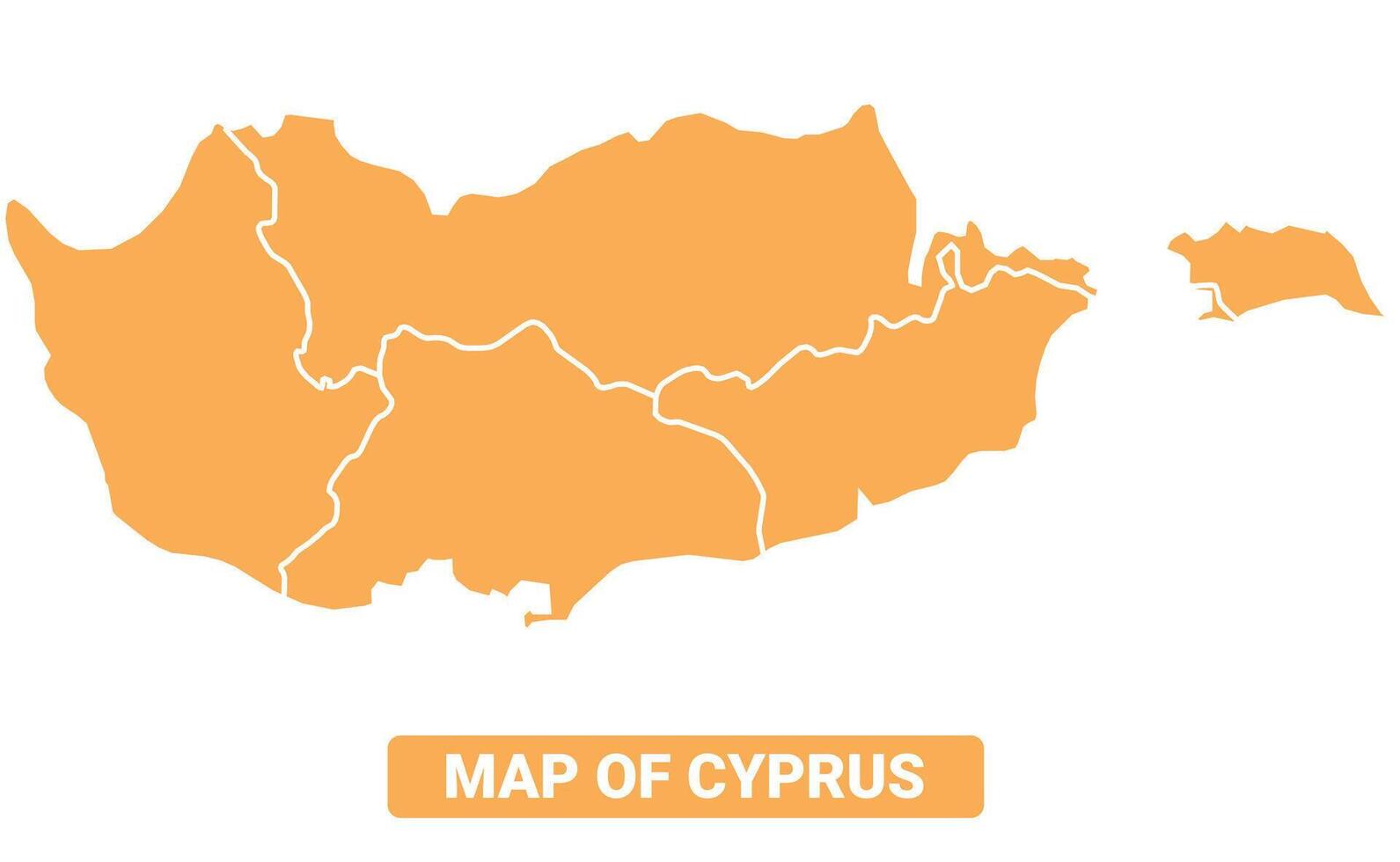 Cyprus country orange map simple flat border outline illustration vector