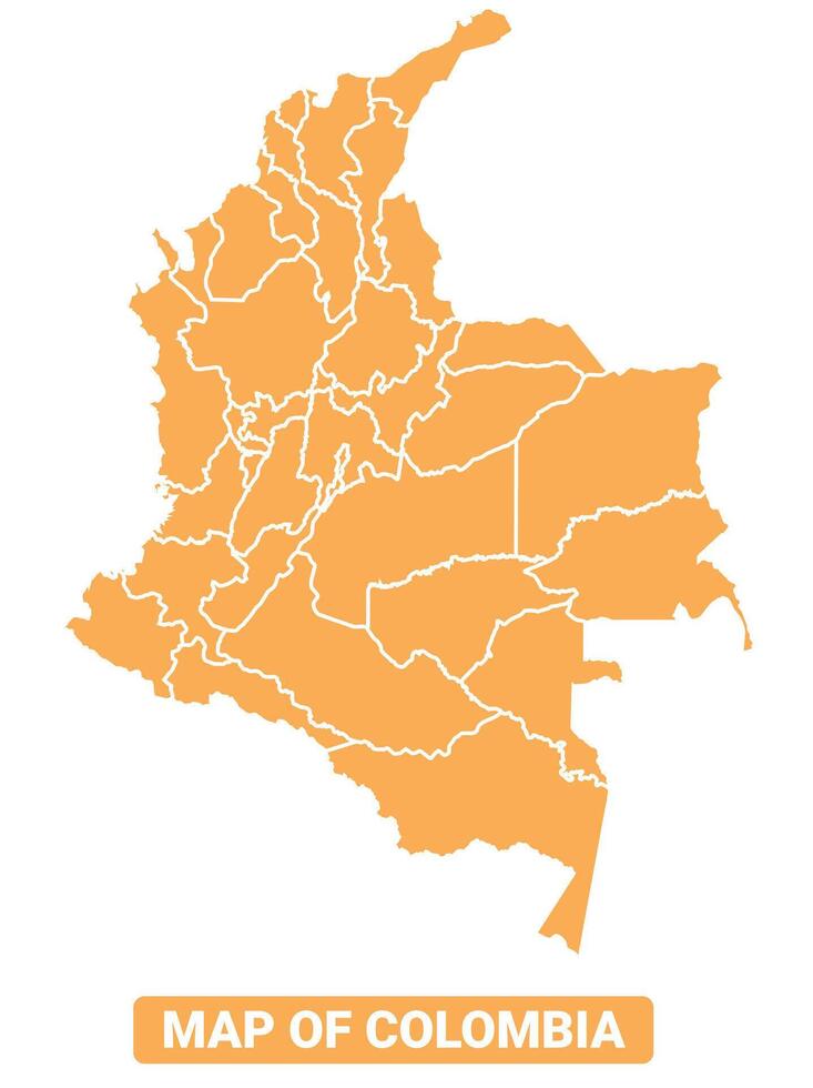 Colombia country orange map simple flat border outline illustration vector