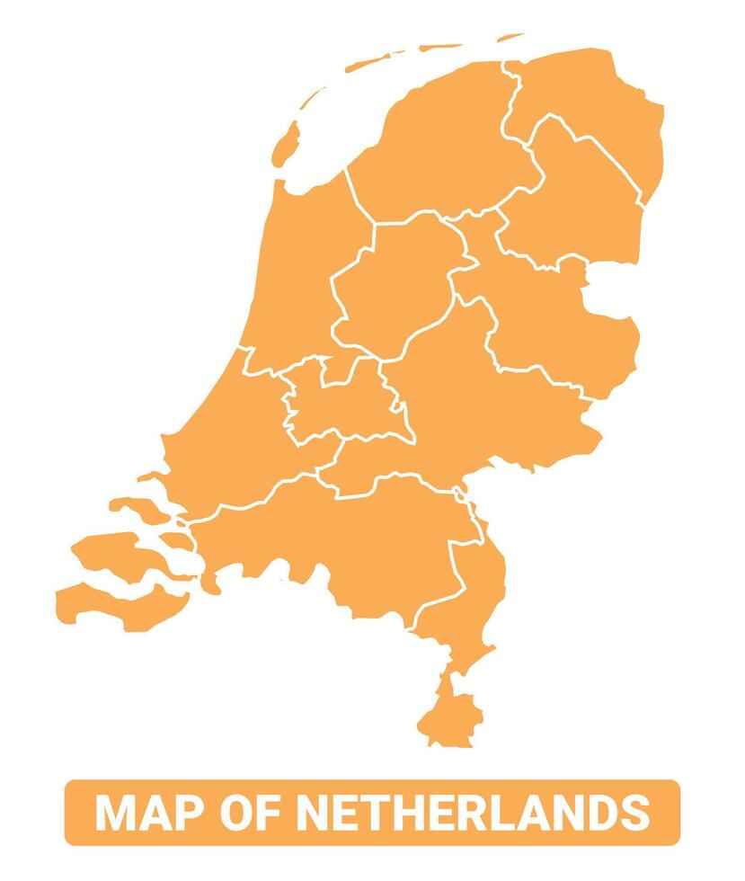 Netherlands country orange map simple flat border outline illustration vector