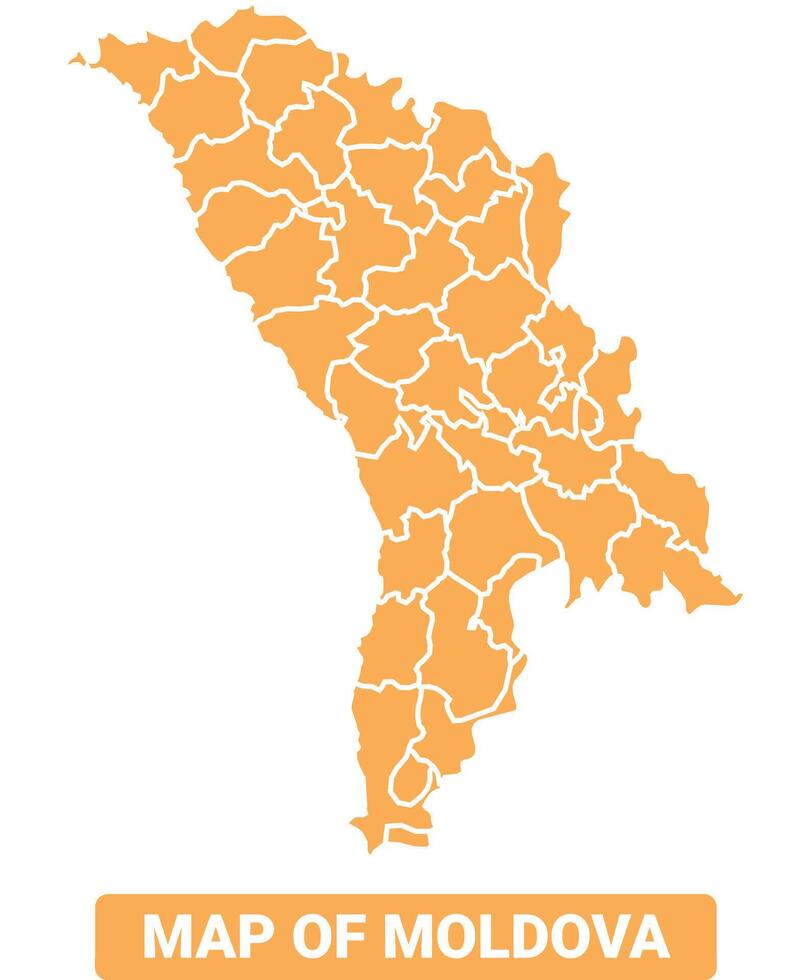 Moldova country orange map simple flat border outline illustration vector