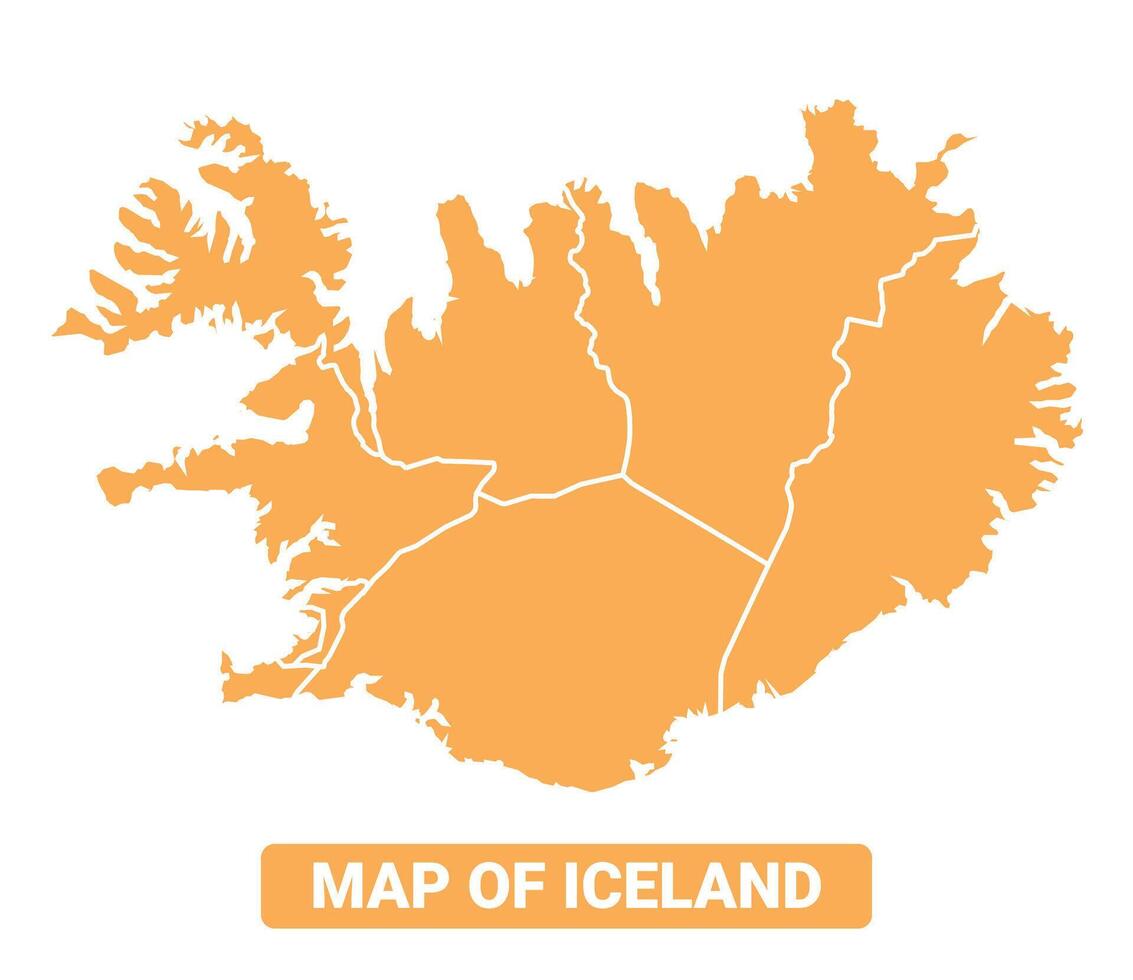Iceland country orange map simple flat border outline illustration vector