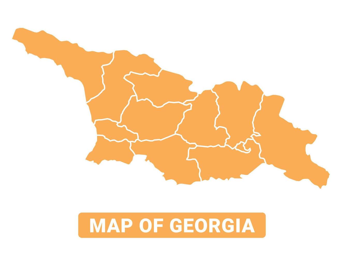 Georgia country orange map simple flat border outline illustration vector