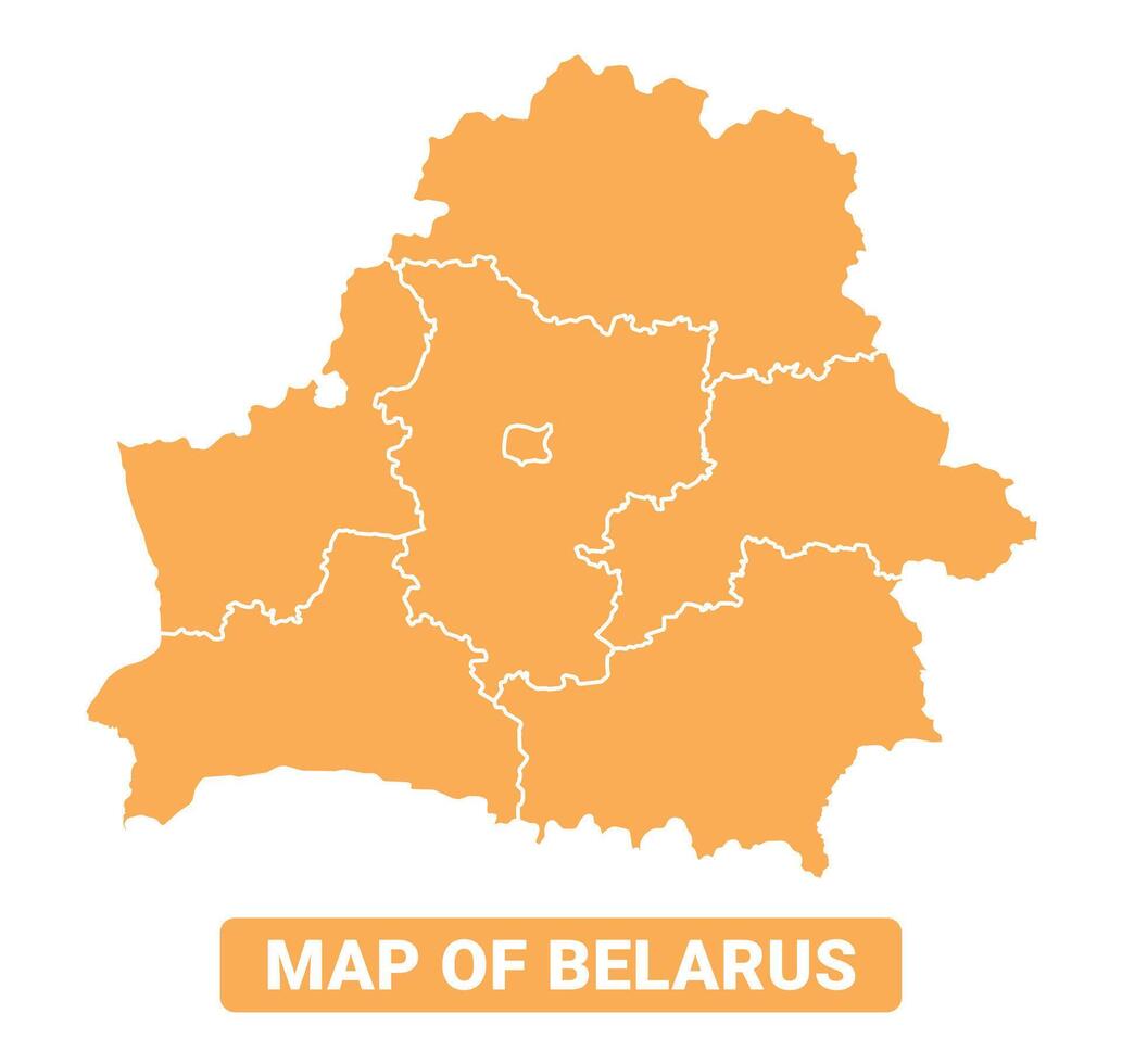 Belarus country orange map simple flat border outline illustration vector