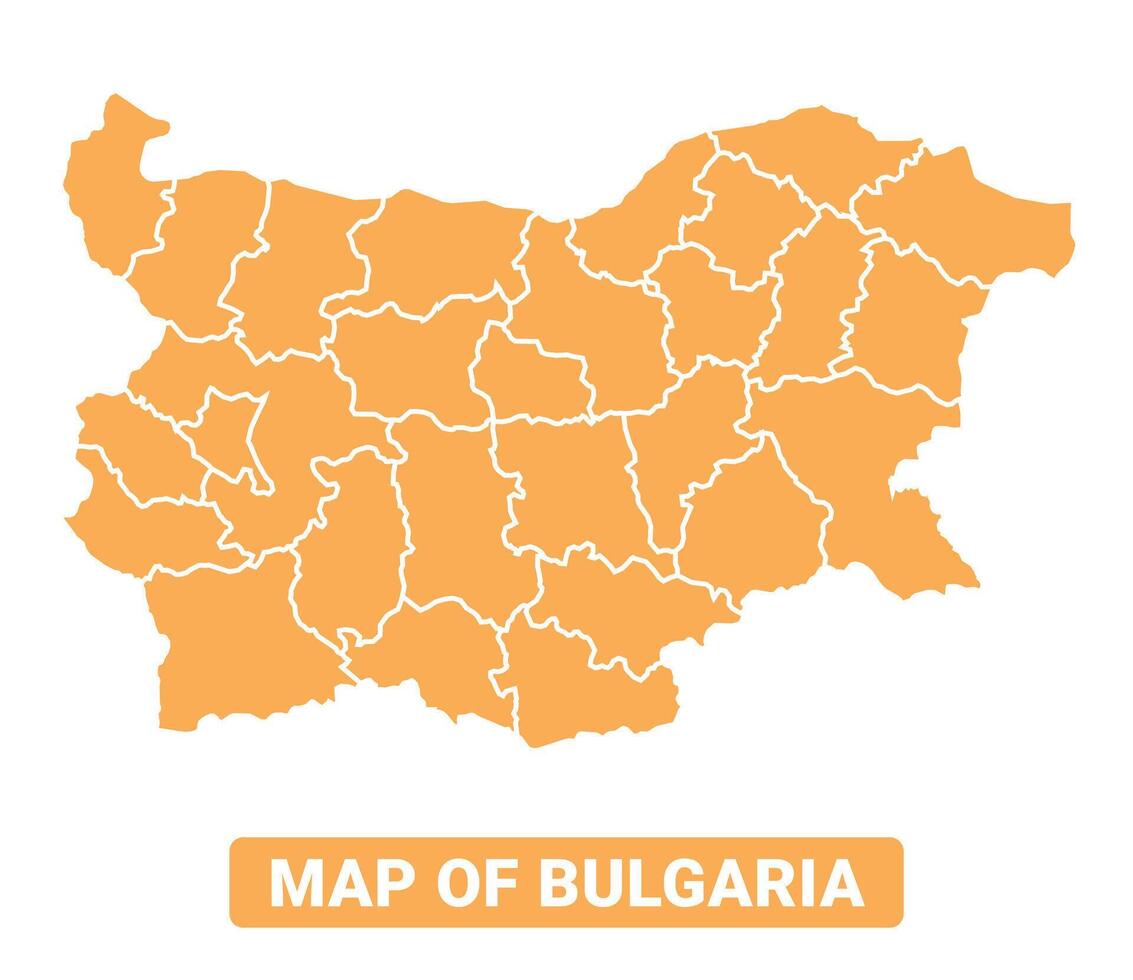 Bulgaria country orange map simple flat border outline illustration vector