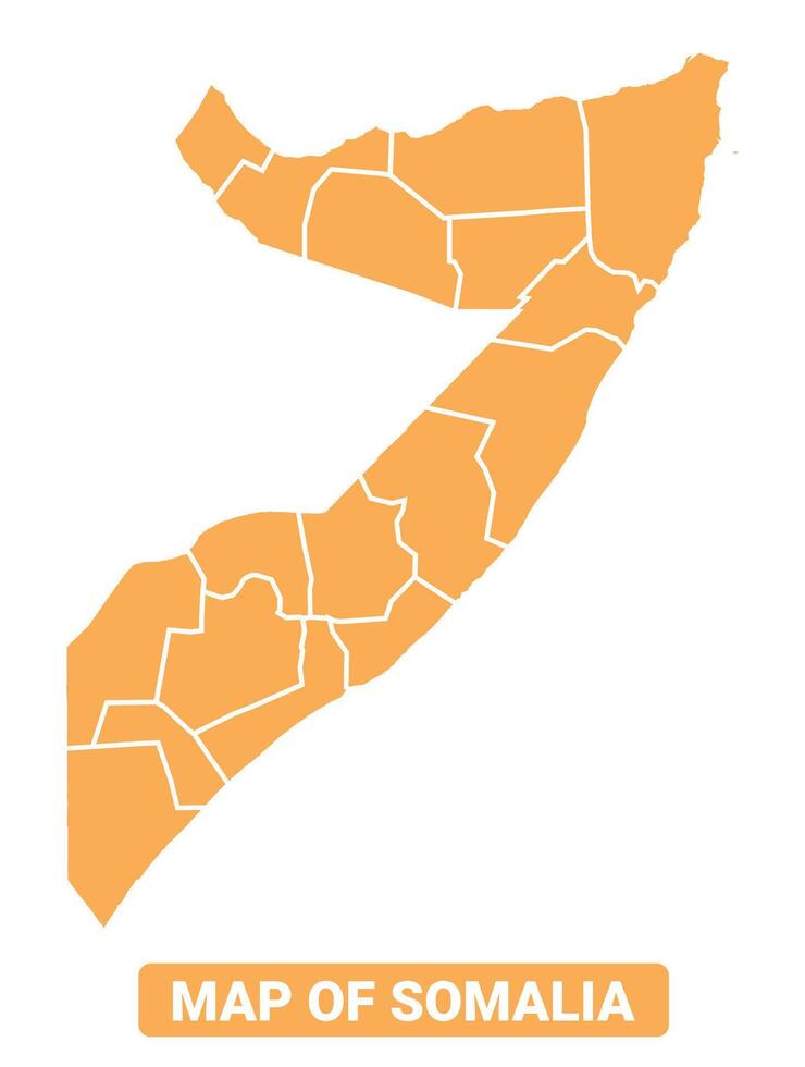 Somalia country orange map simple flat border outline illustration vector