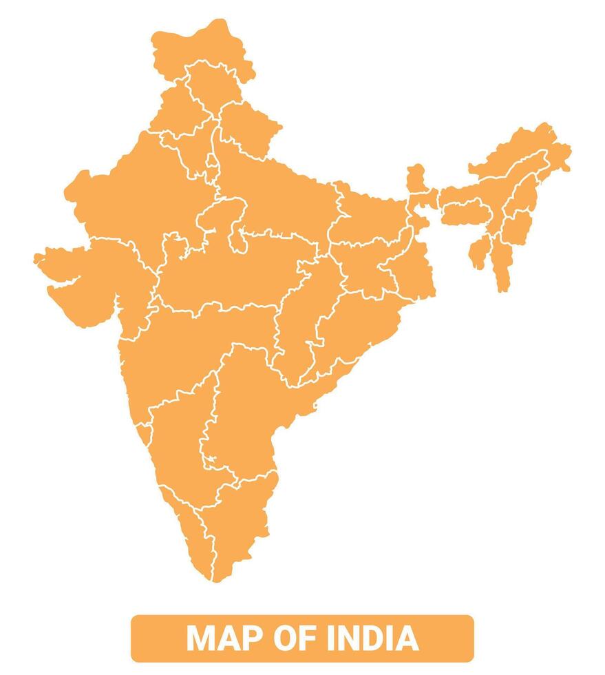 India country orange map simple flat border outline illustration vector