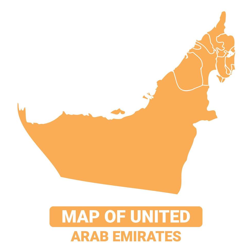 United Arab Emirates country orange map simple flat border outline illustration vector