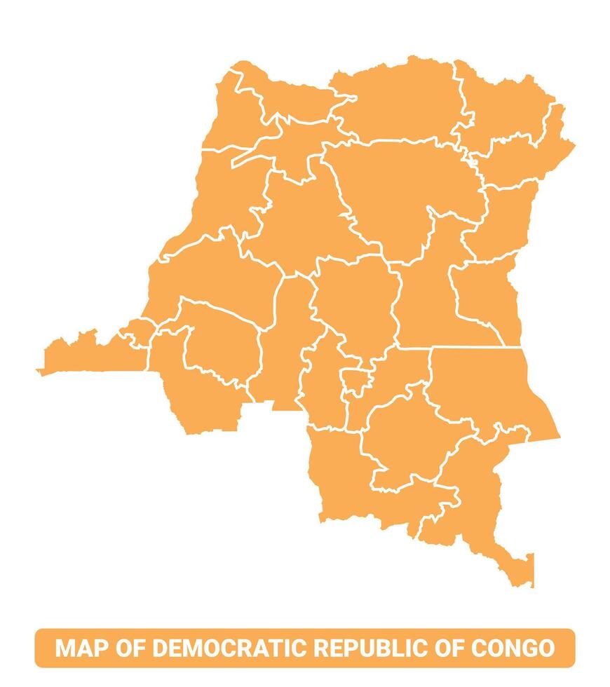 Democratic Republic of the Congo country orange map simple flat border outline illustration vector