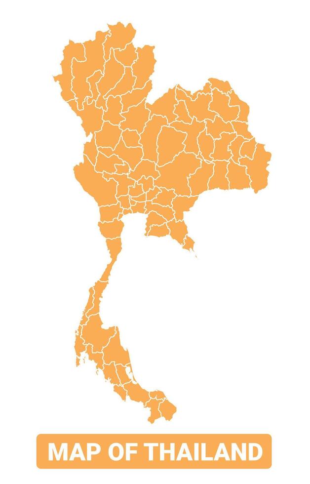 Thailand country orange map simple flat border outline illustration vector
