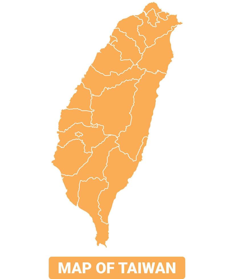 Taiwan country orange map simple flat border outline illustration vector
