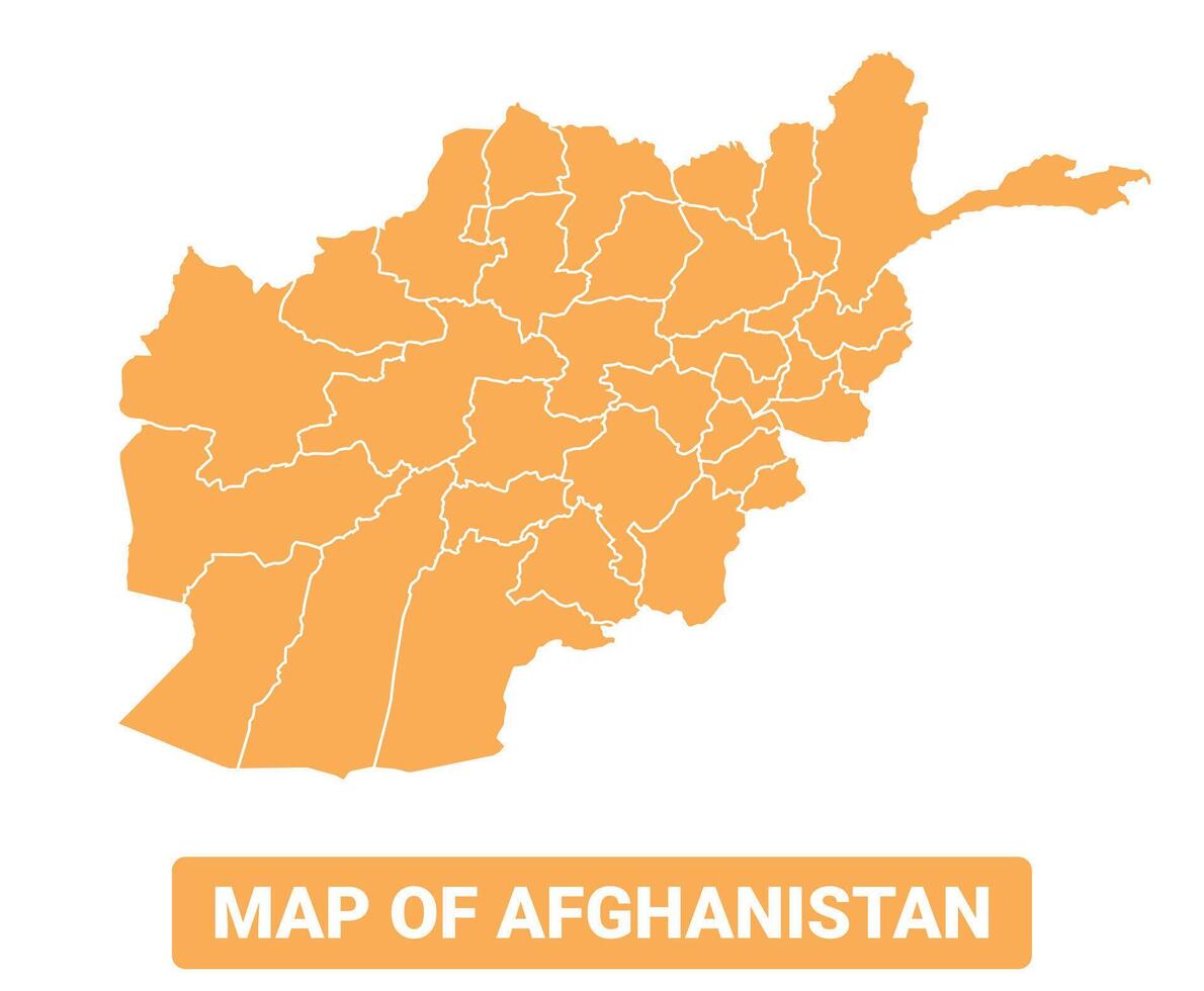 Afghanistan country orange map simple flat border outline illustration vector