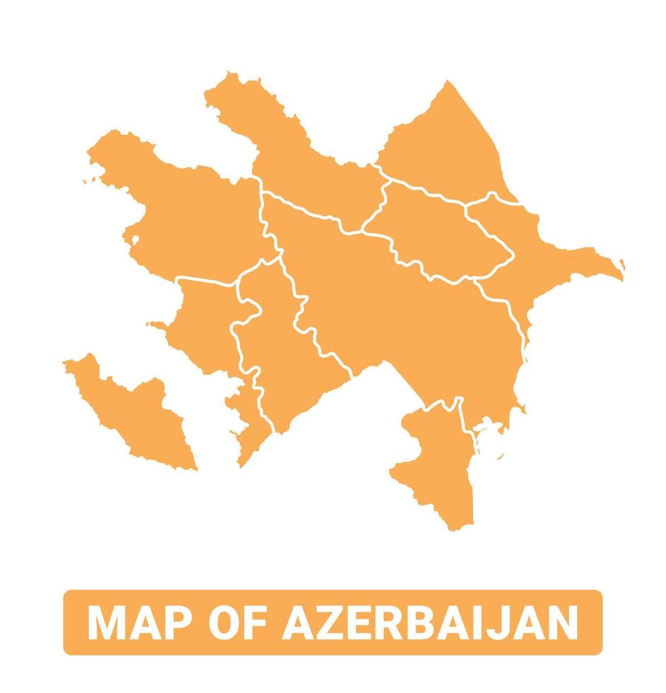 Azerbaijan country orange map simple flat border outline illustration vector
