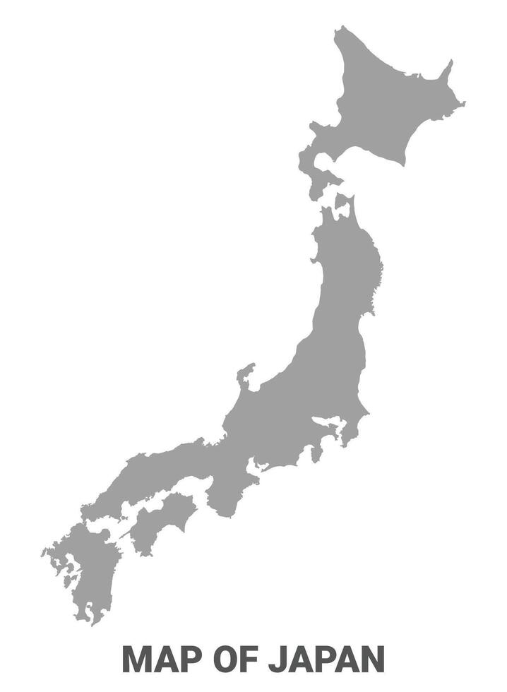 Simple flat Japan map Grey vector