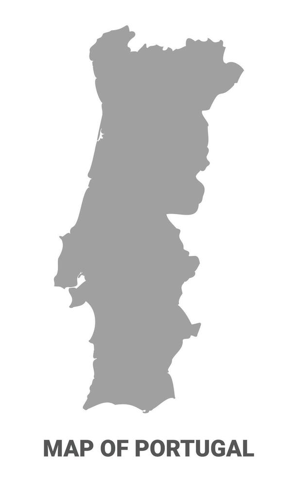 Simple flat Portugal map Grey vector