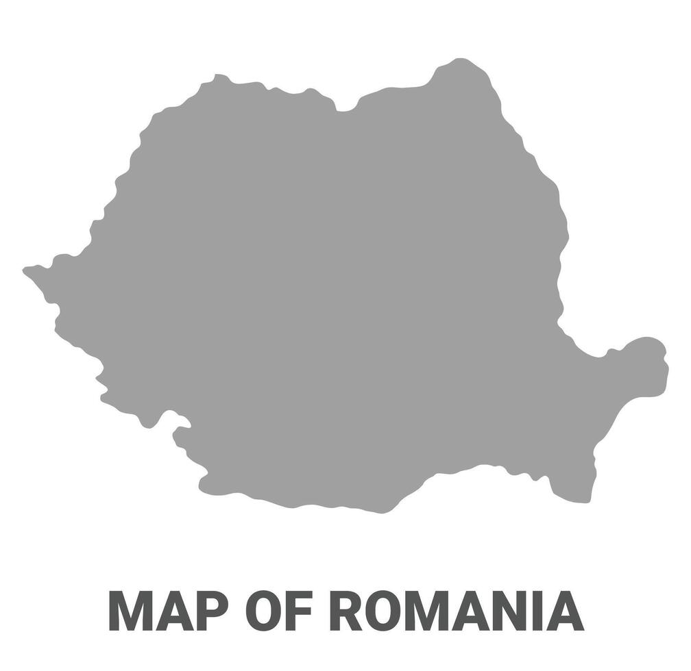 Simple flat Romania map Grey vector