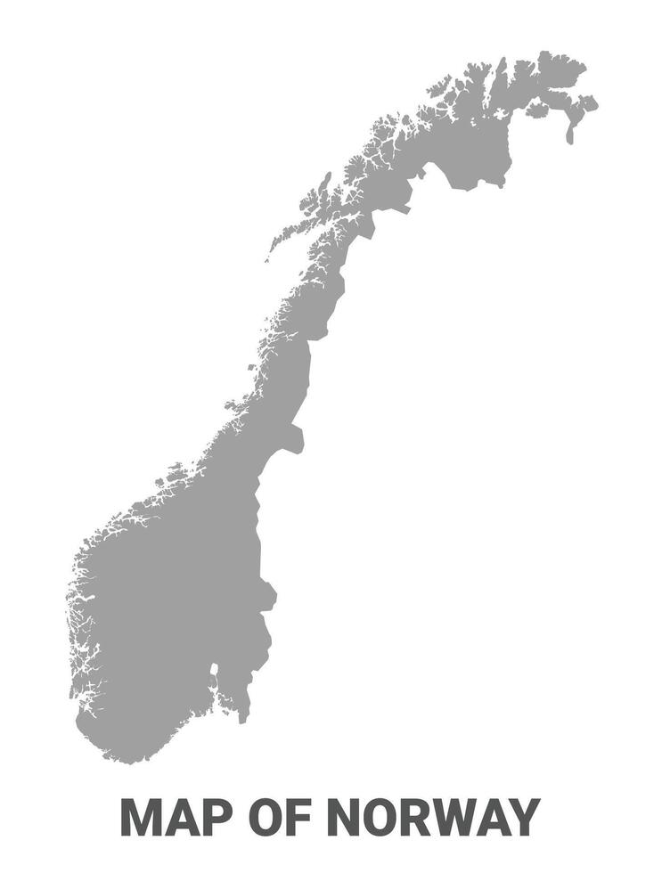 Simple flat Norway map Grey vector