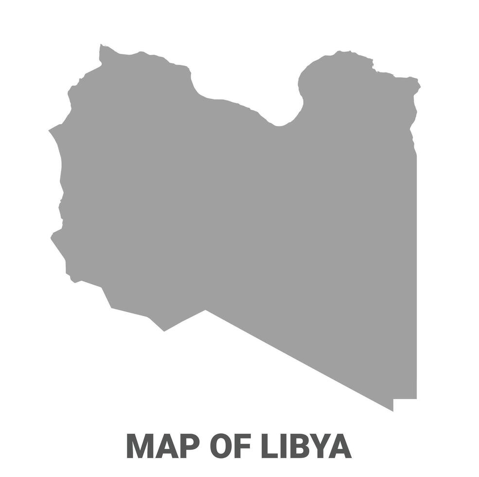 Simple flat Libya map Grey vector