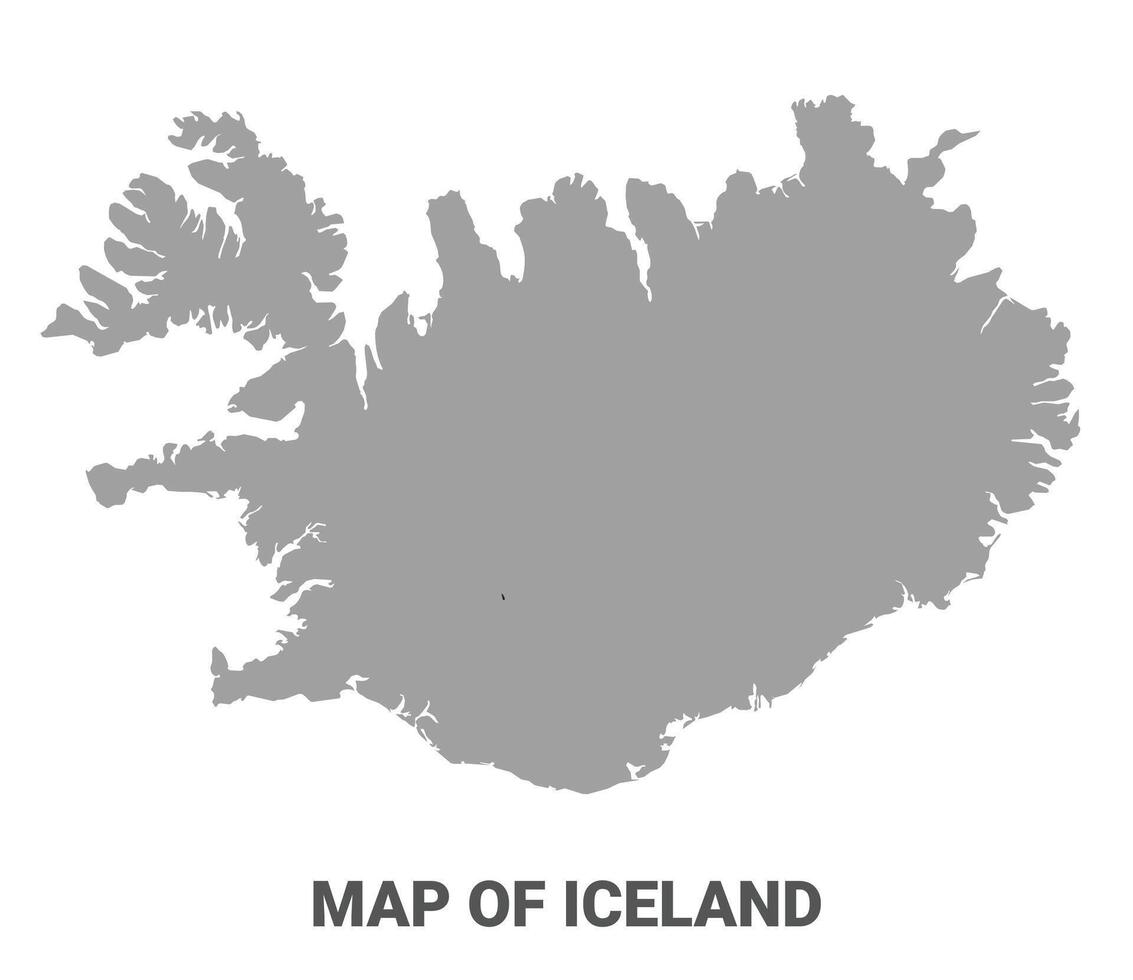 Simple flat Iceland map Grey vector
