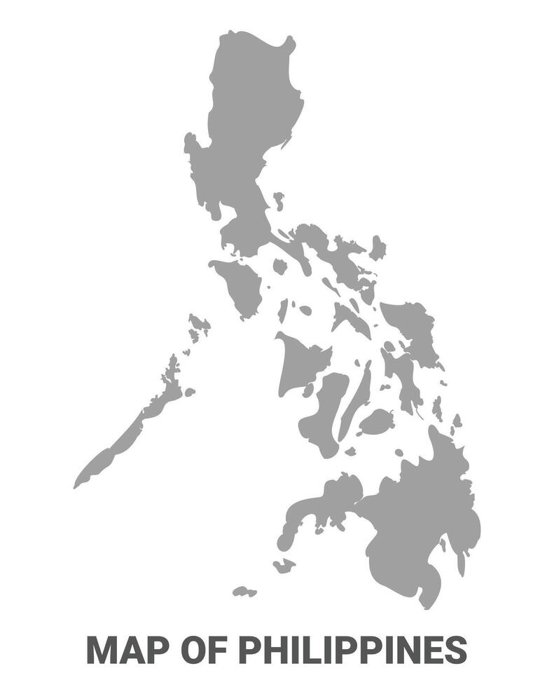 Simple flat Philippines map Grey vector