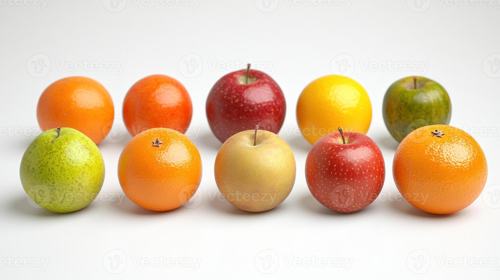 A delightful arrangement of ten diverse fruits showcases their vibrant colors photo