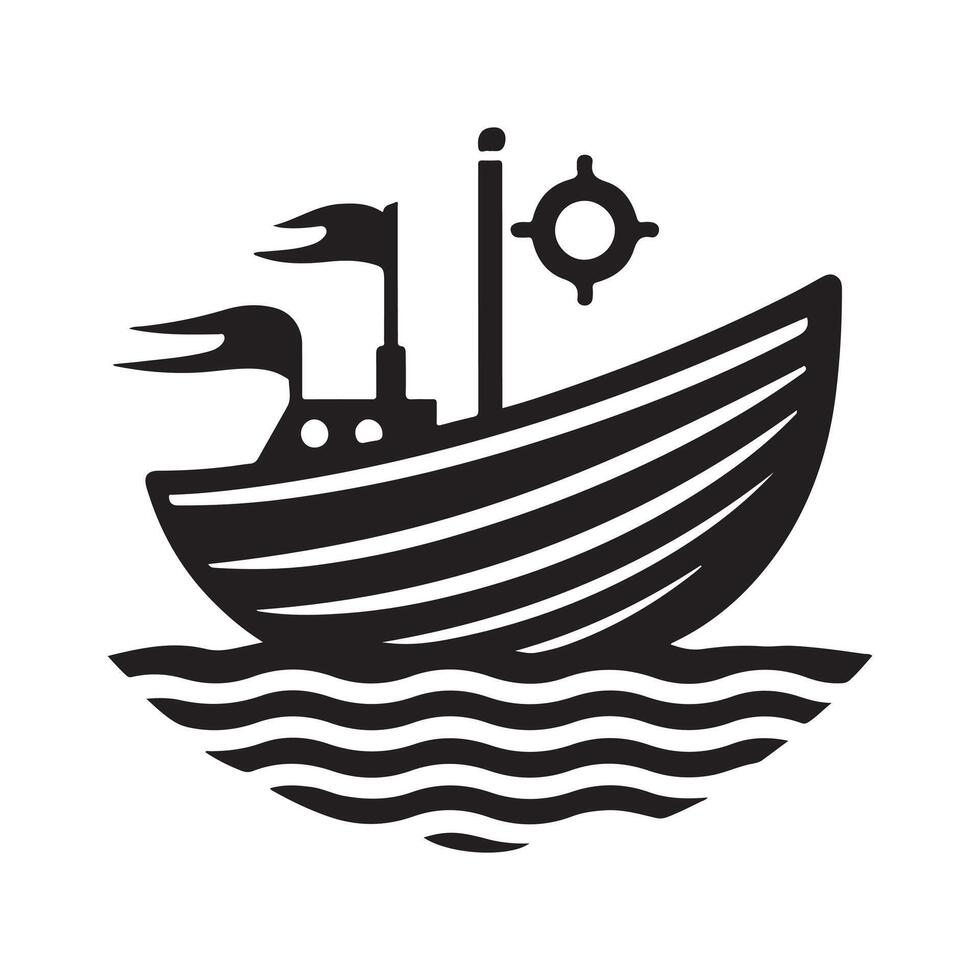 Lifeboat Silhouette Vectors Illustrations for Infographics