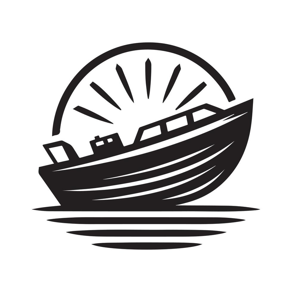 Lifeboat Silhouette Vectors Illustrations for Packaging