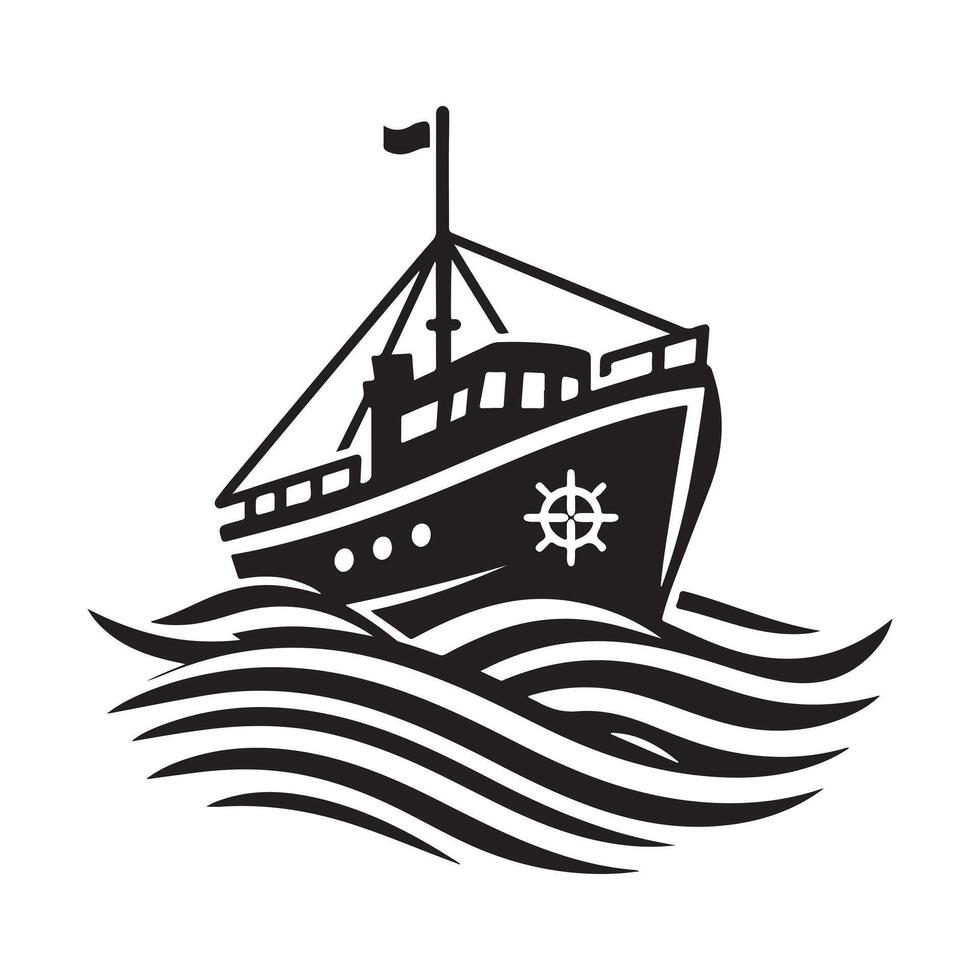Beautiful Lifeboat Silhouette Vectors Illustrations for Art Projects