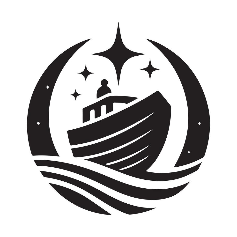 Lifeboat Silhouette Vectors Illustration for Marine Designs