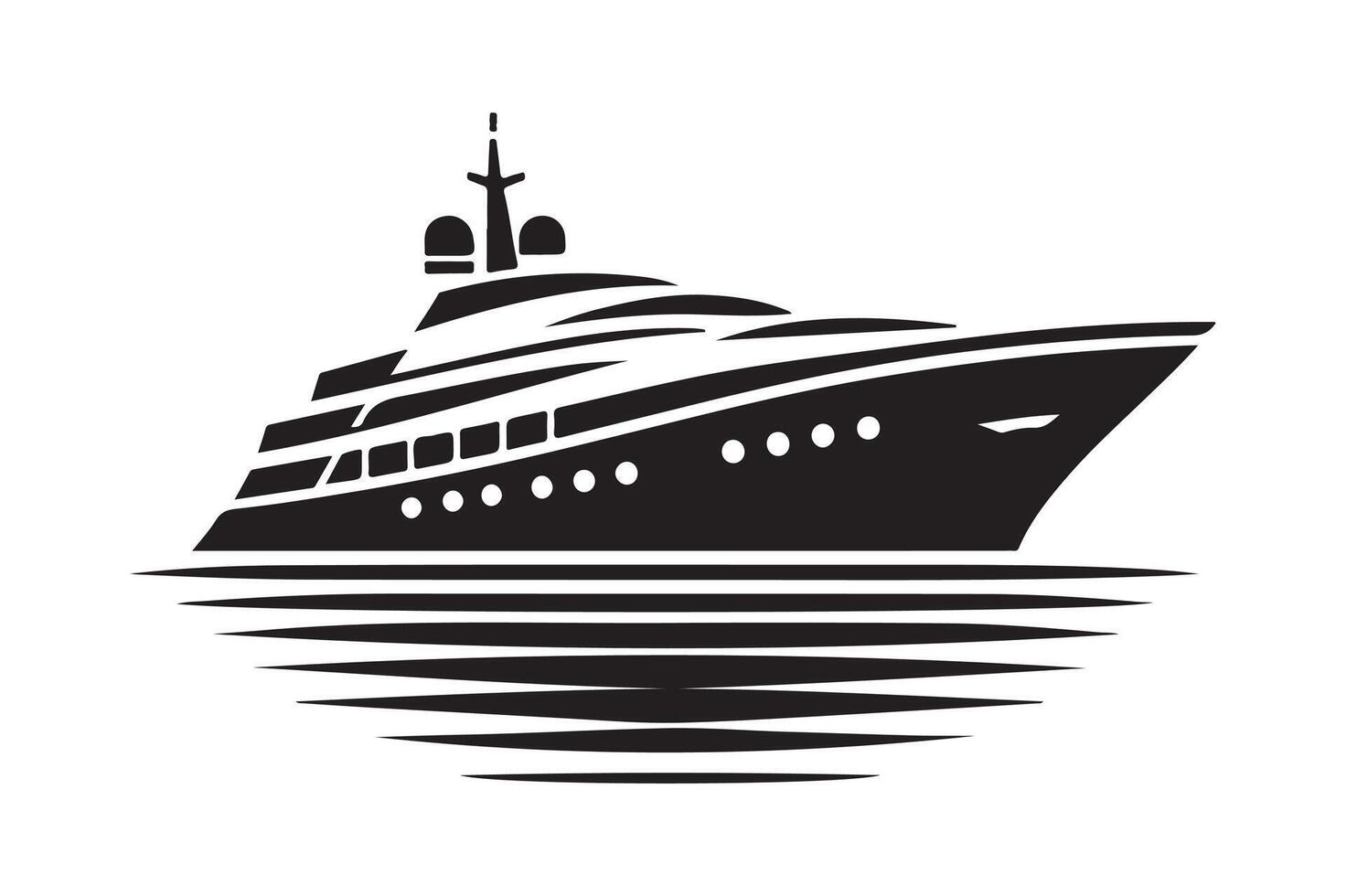 Stylish Superyacht Silhouette Vectors Art for Designers